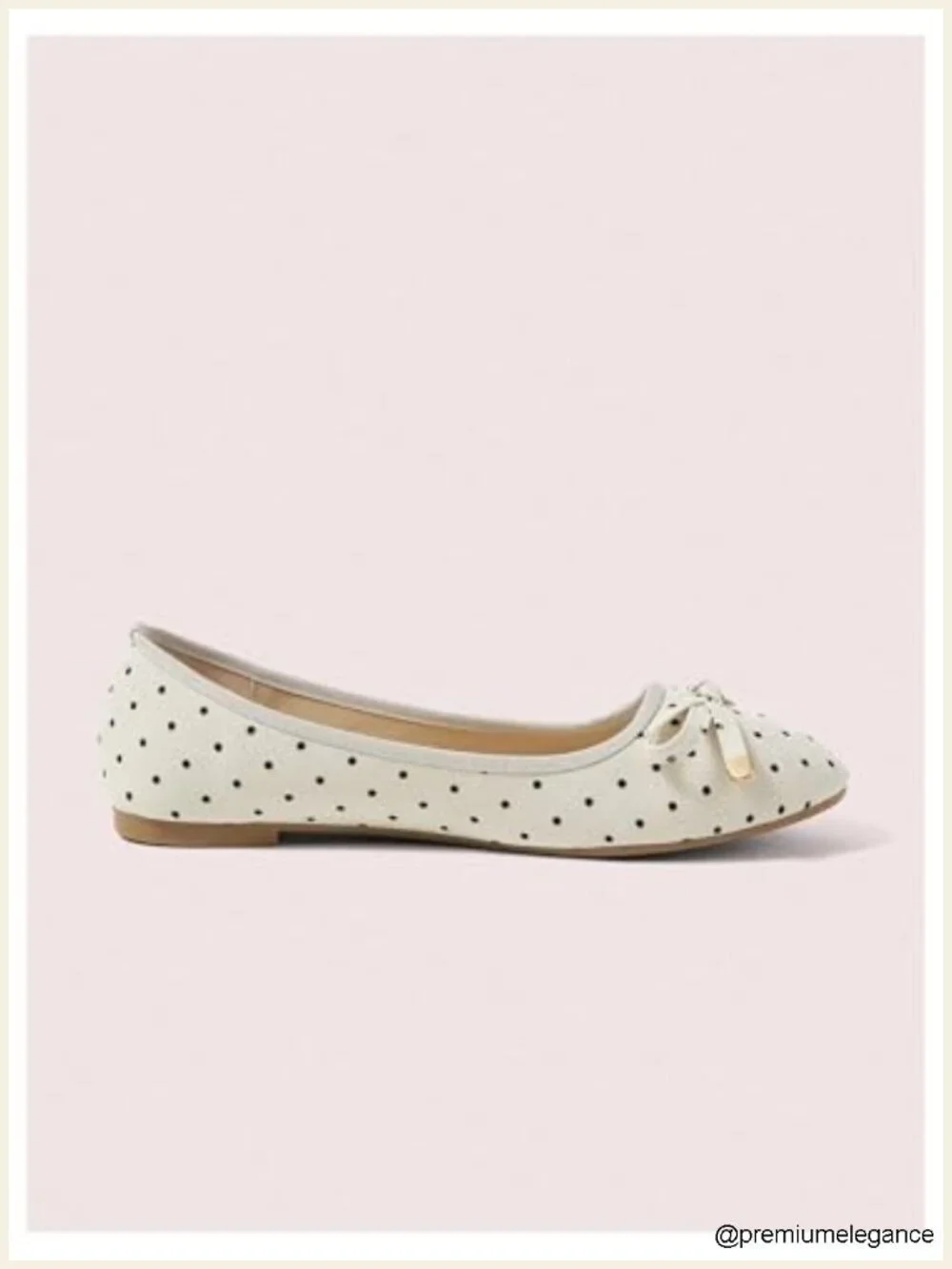 Polka Dot Bow Closed Toe Ballet Flats - Soft Comfortable Dressy Flats